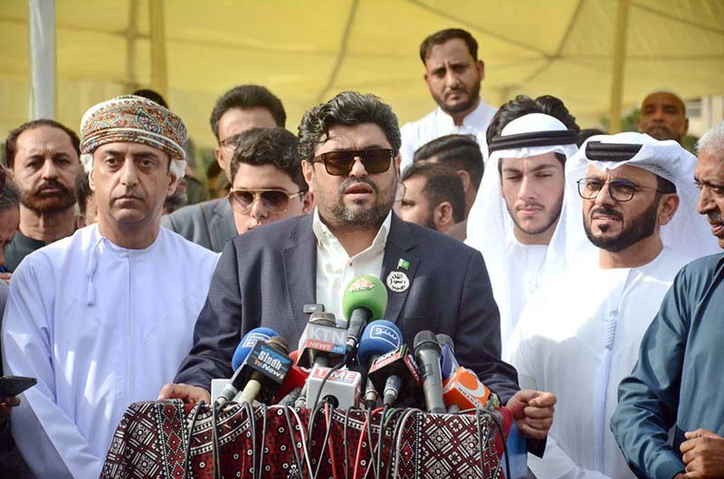 Sindh Governor Mohammad Kamran Khan Tessori exchanging Eid greetings after offering Eidul Fitr prayer at Polo Ground