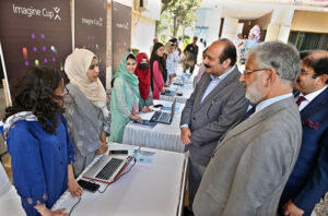 Chairman Prime Minister’s Youth Programme Rana Mashhood Ahmed Khan and Chairman HEC Prof. Dr. Mukhtar Ahmed inaugurating "Bridging the Academia-Industry Gap" organized by HEC & Microsoft at HEC.