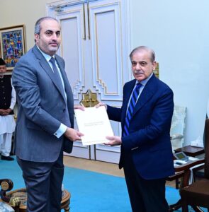 Ambassador of Qatar to Pakistan Amb. Mubarak Ali Essa Al-Khater calls on Prime Minister Muhammad Shehbaz Sharif