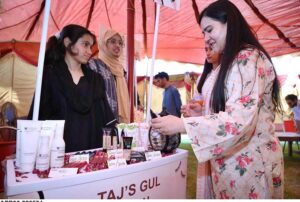 Female students presenting traditional Khattak dance during 19th Foundation Day of SBBWU.