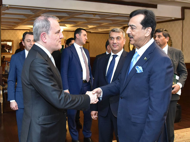 Foreign Minister of Azerbaijan, Jeyhun Bayramov along with his ...