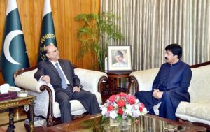 Governor Punjab Sardar Saleem Haider Khan called on President Asif Ali Zardari at Aiwan-e-Sadr.