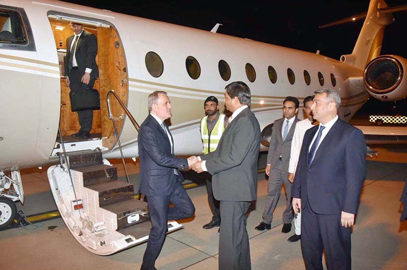 Foreign Minister of Azerbaijan Jeyhun Bayramov arrives in Islamabad. He ...