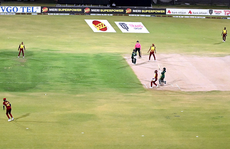 A view of fifth and last T20I match between Pakistan Women’s Cricket Team and West Indies Women’s Cricket Team at National Bank Stadium