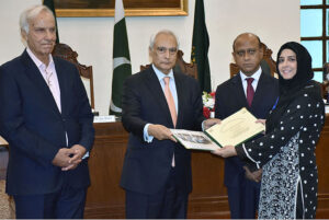 Shafquat Abbas, a senior officer of Information Group receiving certificate on completion of National Management Course at NSPP