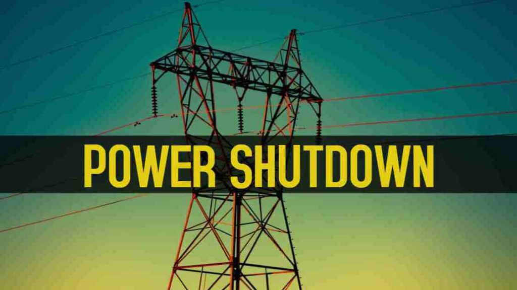 Power shutdown notice