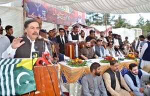 Governor Balochistan Shaikh Jaffar Khan Mandokhail addressing rally organized to observe Youm-e-Istehsal Kashmir(Exploitation Day) against India's illegal and unilateral actions in Indian Illegally Occupied Jammu and Kashmir (IIOJK) on August 5, 2019 .