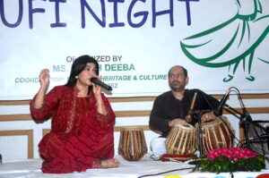 Famous singer Shabnam Majeed is performing at "Sufi Night" under the support of the Federal Ministry of Culture and National Heritage in collaboration with Aiwan-e-Iqbal.