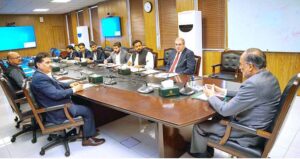 Federal Minister for Planning & Development, Ahsan Iqbal Chairing a meeting to review the progress of ongoing projects under the CPEC