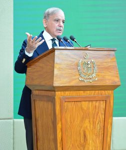 Prime Minister Muhammad Shehbaz Sharif addressing the participants of the 26th National Security Workshop