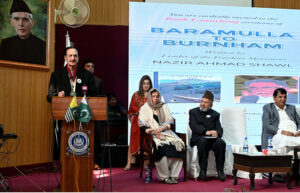 Senior Politician (PML-N) Raja Zafar ul Haq addressing a book launching ceremony during the opening ceremony of "Kashmir Janat Nazeer" 2-day Kashmir kay Rung Festival at IMCG F-8/1