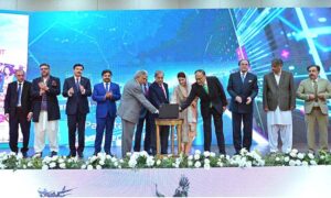 Prime Minister Muhammad Shehbaz Sharif inaugurating the logo & website of the National Economic Transformation Plan 2024-2029, titled "Uraan Pakistan".