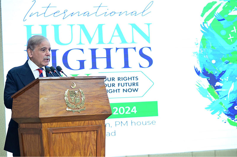 Prime Minister Muhammad Shehbaz Sharif Addressing A Ceremony To Mark