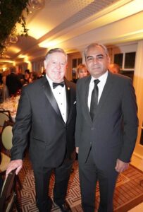 Federal Minister for Interior Mohsin Naqvi in a meeting with Member of US Congress Ken Calvert during a special dinner reception at the Lincoln Liberty Hall.