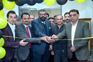 Chairman (SIMAP) Zeshan Tariq and Umer Khayyam BLL Intertek Pakistan are inaugurating the Intertek Pakistan Desk at Pakistan Surgical Association.