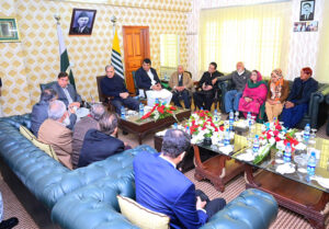 Prime Minister Muhammad Shehbaz Sharif meets a delegation of the PML(N) Azad Kashmir.