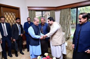 Prime Minister Muhammad Shehbaz Sharif meets local leaders and parliamentarians.