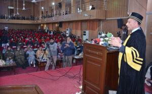 Federal Minister for Petroleum Dr Musadik Malik is addressing the 5th Convocation of Government College for Women University Faisalabad (GCWUF).