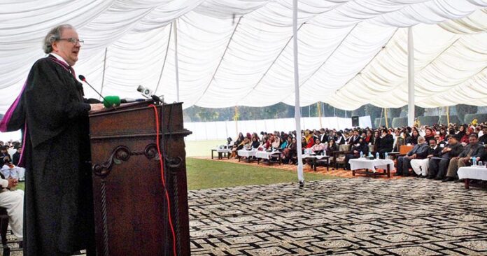 Principal Sadiq Public School is addressing the 71st Founder’s Day at the Sadiq Public School