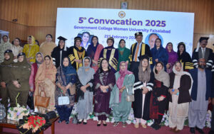 Federal Minister for Petroleum Dr Musadik Malik is addressing the 5th Convocation of Government College for Women University Faisalabad (GCWUF).