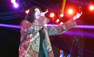 Singer Shae Gill performing on the stage during Lahooti Mela on late Saturday Night at PTS Ground.