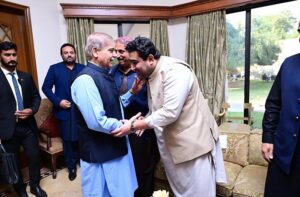 Prime Minister Muhammad Shehbaz Sharif meets local leaders and parliamentarians.