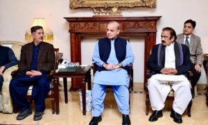 Prime Minister Muhammad Shehbaz Sharif meets local leaders and parliamentarians.