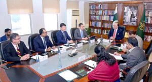 Federal Minister for Finance and Revenue, Senator Muhammad Aurangzeb, meeting with a high-level delegation from Hutchison Ports, led by Mr. Andy Tsoi, Managing Director, Middle East & Africa Division.