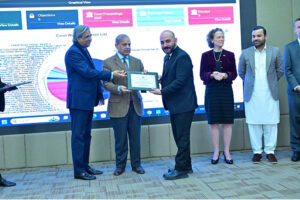 Prime Minister Muhammad Shehbaz Sharif presents certificates of appreciation to the professionals who aided the development of Case Assignment and Management System.