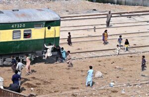 Herd of buffalos walking on the rail tracks near Railway Station, may cause any mishap and needs the attention of concerned authorities