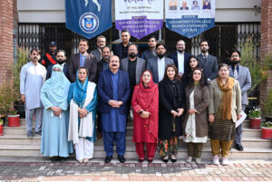 Chairman Prime Minister’s Youth Programme Rana Mashhood Ahmed Khan adressing to the Future Synergy Tech and Entrepreneurship Summit 2025 , at GC women University.