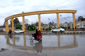 A beautiful view of Anscomb Road Quetta after receiving rain.