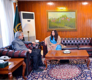 Member of British Parliament and Special Envoy of UK Prime Minister, Yasmin Qureshi called on Deputy Prime Minister and Foreign Minister, Senator Mohammad Ishaq Dar