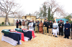 Inspector General of Police Balochistan, Moazzam Jah Ansari, along with other officers, participated in the funeral prayers of the personnels martyred in attack of Shaban area.