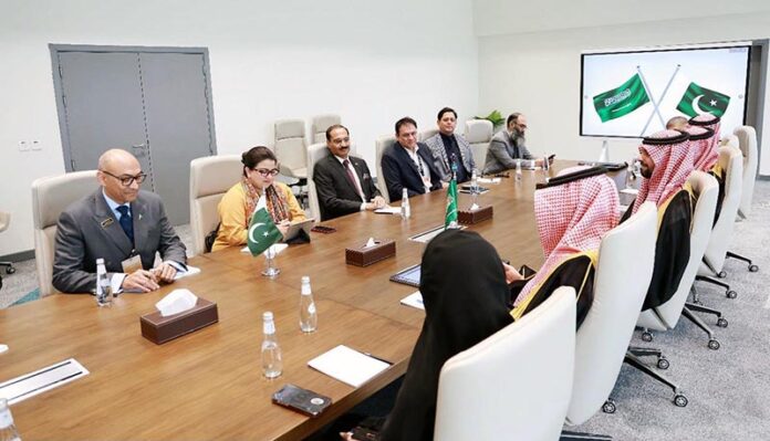 Minister of State for Information Technology and Telecommunication, H.E. Shaza Fatima Khawaja along with Ambassador of Pakistan to KSA H.E. Ahmad Farooq, Secretary IT&T, CEO PSEB, and Chairman P@SHA during LEAP2025