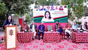 Chairperson Benazir Income Support Program (BISP) Senator Rubina Khalid addressing to Christian community at St. Thomas Church.