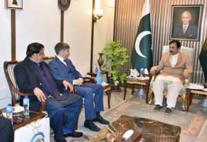 Acting Chairman Senate, Syedaal Khan in a meeting with Ambassador Of Kazakhstan, Yerzhan Kistafin at Parliament House.