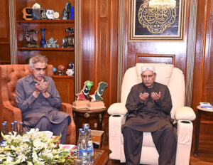 President Asif Ali Zardari offering Fateha over the sad demise of Dr Zulfiqar Sial with MPA Sohail Anwar Sial.