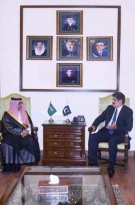 Sindh Chief Minister Syed Murad Ali Shah meets with new Consul General of Saudi Arabia Mr Mohammed N. M. Al Subaie who called on him at CM House.