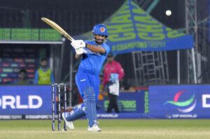 South Africa's Aiden Markram plays a shot during the ICC Champions Trophy one-day international (ODI) cricket match between Afghanistan and South Africa at the National Stadium.