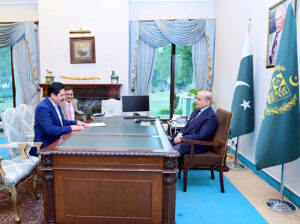 MNA Ehsan Ul Haq Bajwa calls on Prime Minister Muhammad Shehbaz Sharif.