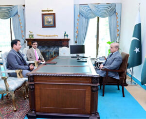 PMLN leader Mohsin Shahnawaz Ranjha calls on Prime Minister Muhammad Shehbaz Sharif.