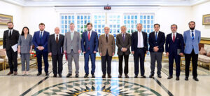 Prime Minister Muhammad Shehbaz Sharif in a group photograph with Russian First Deputy Minister for Energy H.E. Pavel Sorokin.