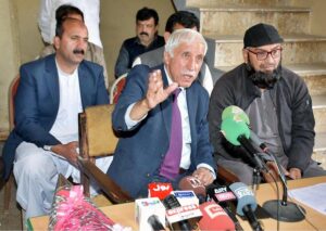 Federal Minister for Maritime Affairs, Qaiser Ahmad Shaikh listening to the public concerns during the open court.