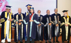 Defense Minister Khawaja Muhammad Asif addressing during the fourth convocation of Khawaja Muhammad Safdar Medical College (KMSMC).