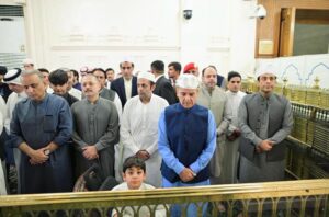 MADINA MUNAWWARA: March 21 - Prime Minister Muhammad Shehbaz Sharif offers prayers in the Masjid e Nabvi.