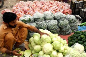 A vendor selling melon on his pickup van at Fruit Market in the City