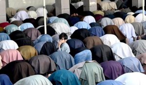 A large number of faithful offering third Friday prayer of Holy Fasting Month of Ramzan ul Mubarak at Jamia Masjid Al-Noor G-7.