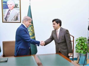 Huzaifa Rehman SAPM called on Prime Minister Muhammad Shehbaz Sharif.