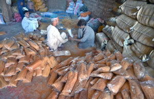 Workers are busy packing vermicelli (sawaian) to make the special Eid sweet dish sherkhorma at a local food factory to meet high demand ahead of Eid al-Fitr.